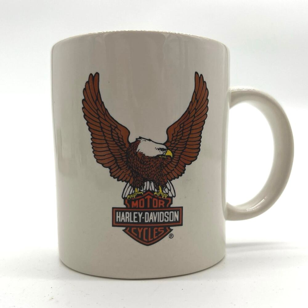 Harley-Davidson Eagle Raised Wings Classic White Coffee Cup Standard 8oz Mug